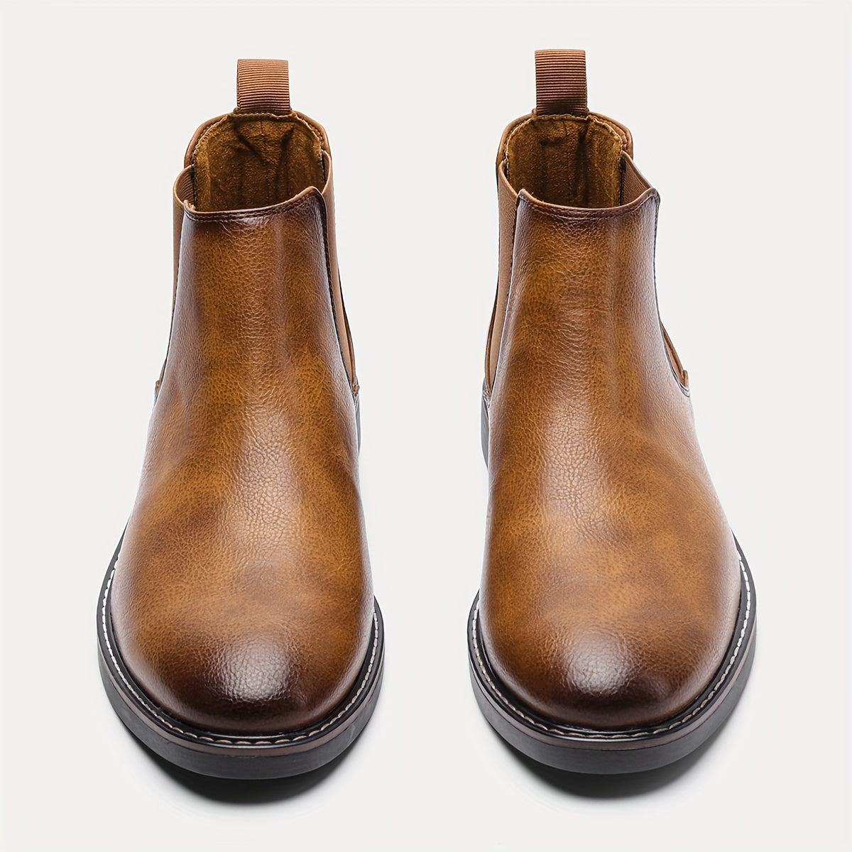 Men'S Chelsea Boots - Classic Ankle Boots with Elastic Closure, Glossy Black Faux, Cushioned Insole & Non-Slip PVC Sole - Formal & Casual Shoes for Everyday, Office, Events - Extended Sizes up to EU 46 (US Men'S 12) - Model #