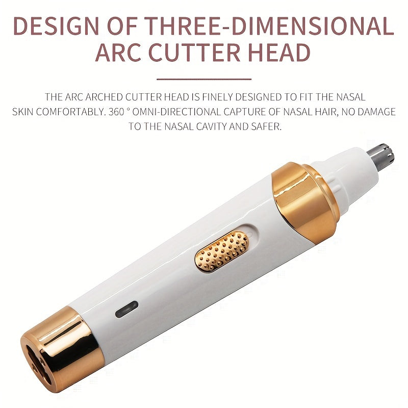 4-in-1 Women's Electric Razor - Wet & Dry Hair Remover For Pubic Hair, Eyebrow, Nose, Face, Legs, Underarms - Portable Bikini Trimmer - Rechargeable & Cordless - Gentle & Effective Hair Shaving