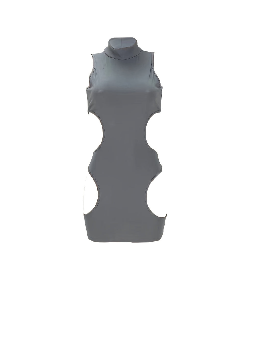 Cut Out Mock Neck Tank Dress, Sexy Bodycon Sleeveless Dress For Spring & Summer, Women's Clothing