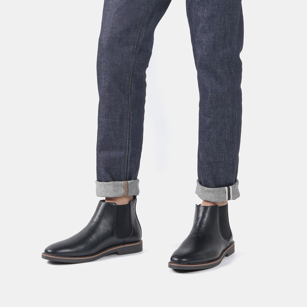 Men'S Chelsea Boots - Classic Ankle Boots with Elastic Closure, Glossy Black Faux, Cushioned Insole & Non-Slip PVC Sole - Formal & Casual Shoes for Everyday, Office, Events - Extended Sizes up to EU 46 (US Men'S 12) - Model #