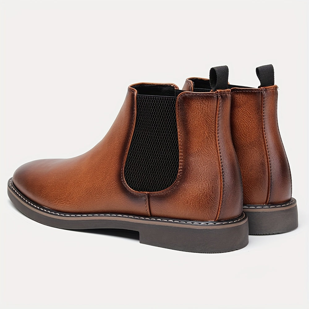 Men'S Chelsea Boots - Classic Ankle Boots with Elastic Closure, Glossy Black Faux, Cushioned Insole & Non-Slip PVC Sole - Formal & Casual Shoes for Everyday, Office, Events - Extended Sizes up to EU 46 (US Men'S 12) - Model #