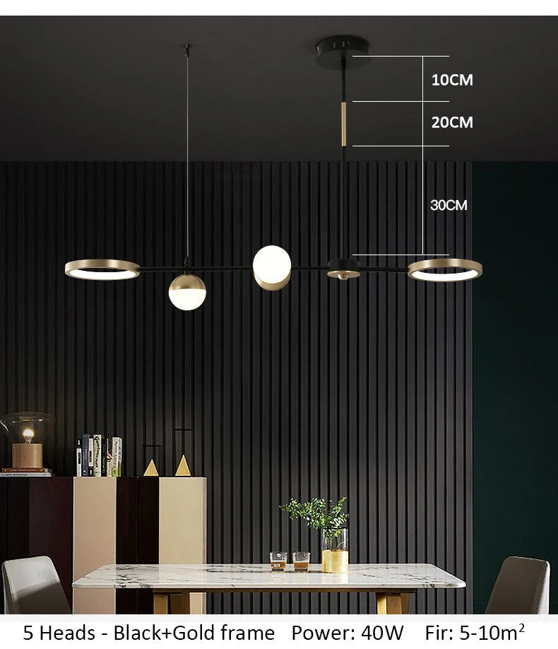 Modern art deco pendant light for Dining Room Decor nordic glass lamp Indoor Hanging Lighting Home Gold living room pendant ligh