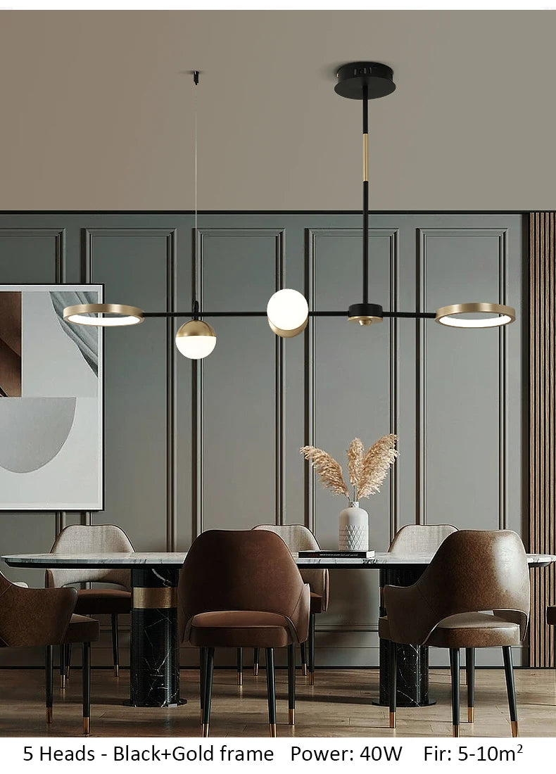 Modern art deco pendant light for Dining Room Decor nordic glass lamp Indoor Hanging Lighting Home Gold living room pendant ligh