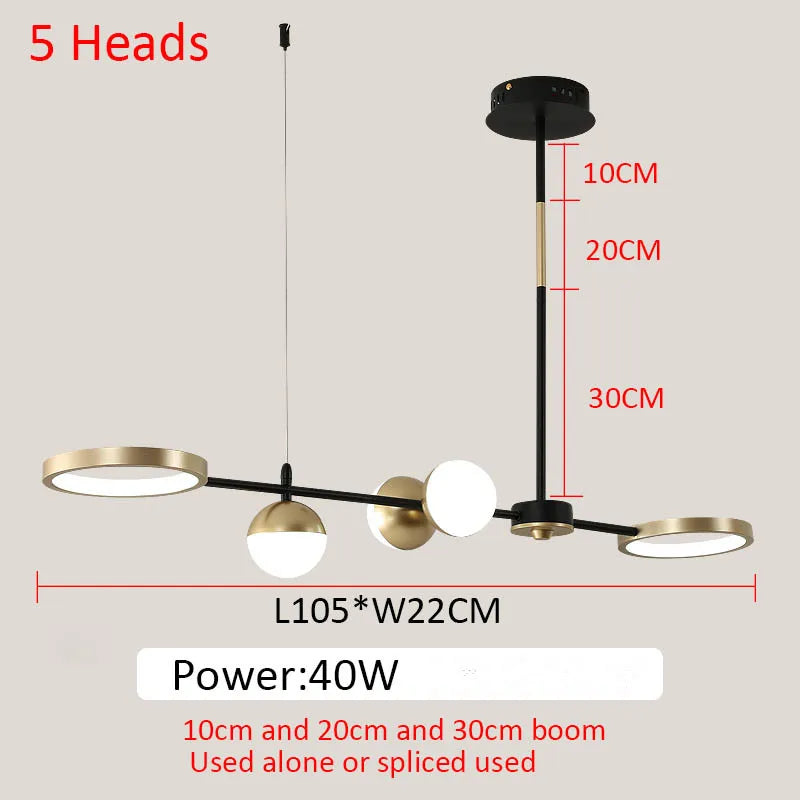 Modern art deco pendant light for Dining Room Decor nordic glass lamp Indoor Hanging Lighting Home Gold living room pendant ligh