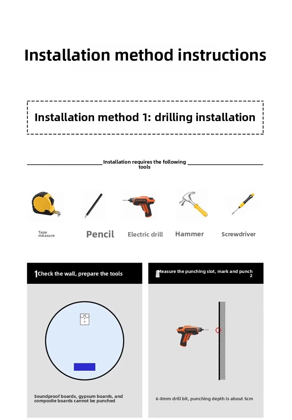 Bathroom Makeup Bathroom Mirror Non-punching Wall Hanging Diameter 50CM Smart LED Light Bathroom Mirror Anti-fog Touch Screen
