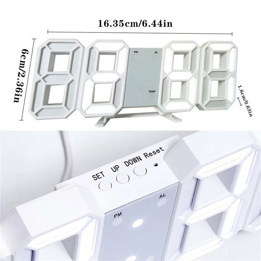 Digital Wall Clock Desk Watches Electronic Alarm Modern Home Decoration for Bedroom Decor Interior Led Table Clocks Living Room
