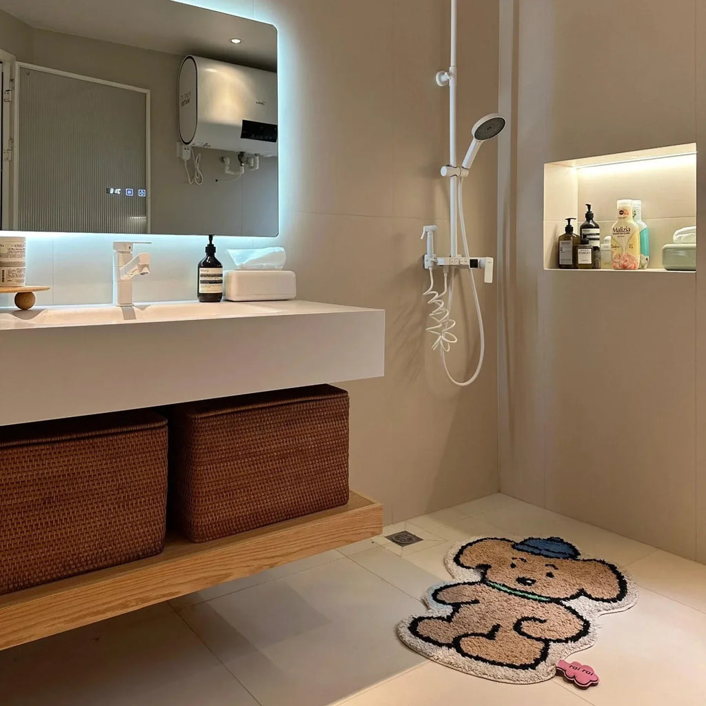 Bathroom Cabinet Slab Hot Bending Integrated Basin Wall-Mounted Bathroom Vanity Wall Hung Storage Vanity Cabinet with Basin