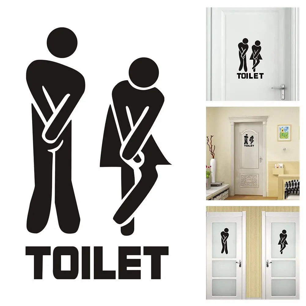 Creative Funny Toilet Wall/Door Stickers Bathroom Decoration Waterproof Decals Vinyl Wallpaper Poster Home Decor The Wall O E0O8