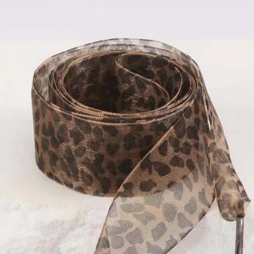 1 Pair Fashion Leopard Print Exquisite Laces for White Shoes 2.5cm Widen Silk Satin Shoelaces for Canvas Sneakers Sport Shoes