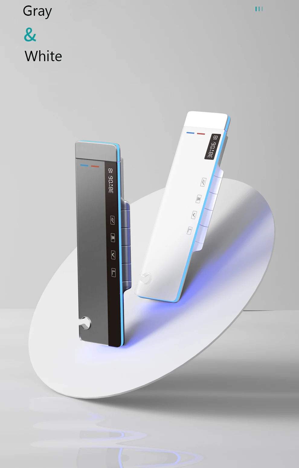 Bathroom Smart Shower System Set Bathtub Rainfall Digital Display Temperature Mixer Rain Shower Faucet Sets with Atmosphere Lamp