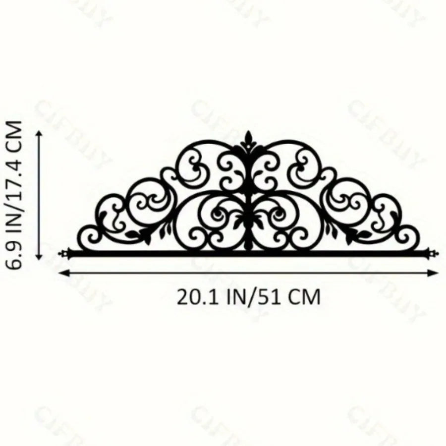 Art Deco Iris Scroll Metal Wall Art - Floral Themed Hanging Decor for Bedroom, Wedding & Christmas Indoor Ambiance