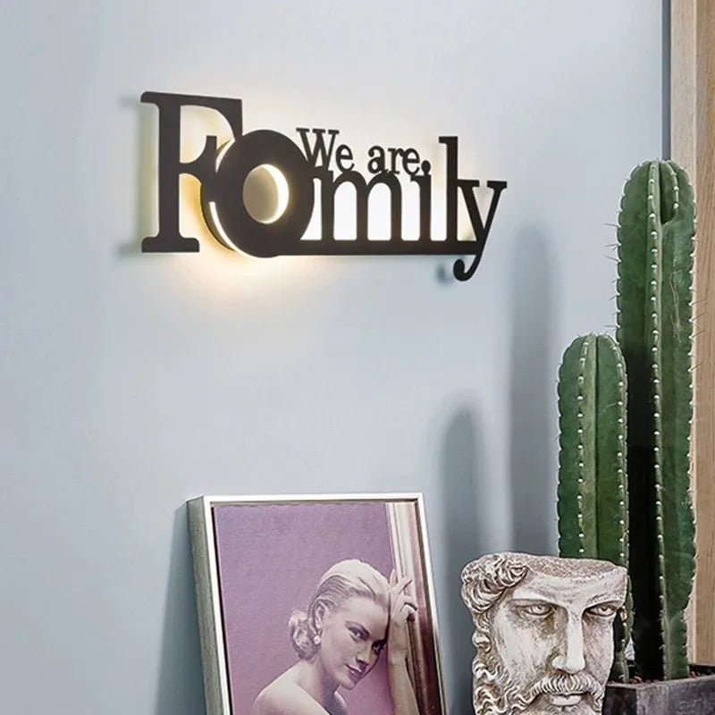 Home deco letter shape LED  Wall Light Children Sconce kid Wall Lamp Nordic Modern Bedroom Bedside Stair Corridor porch Lighting
