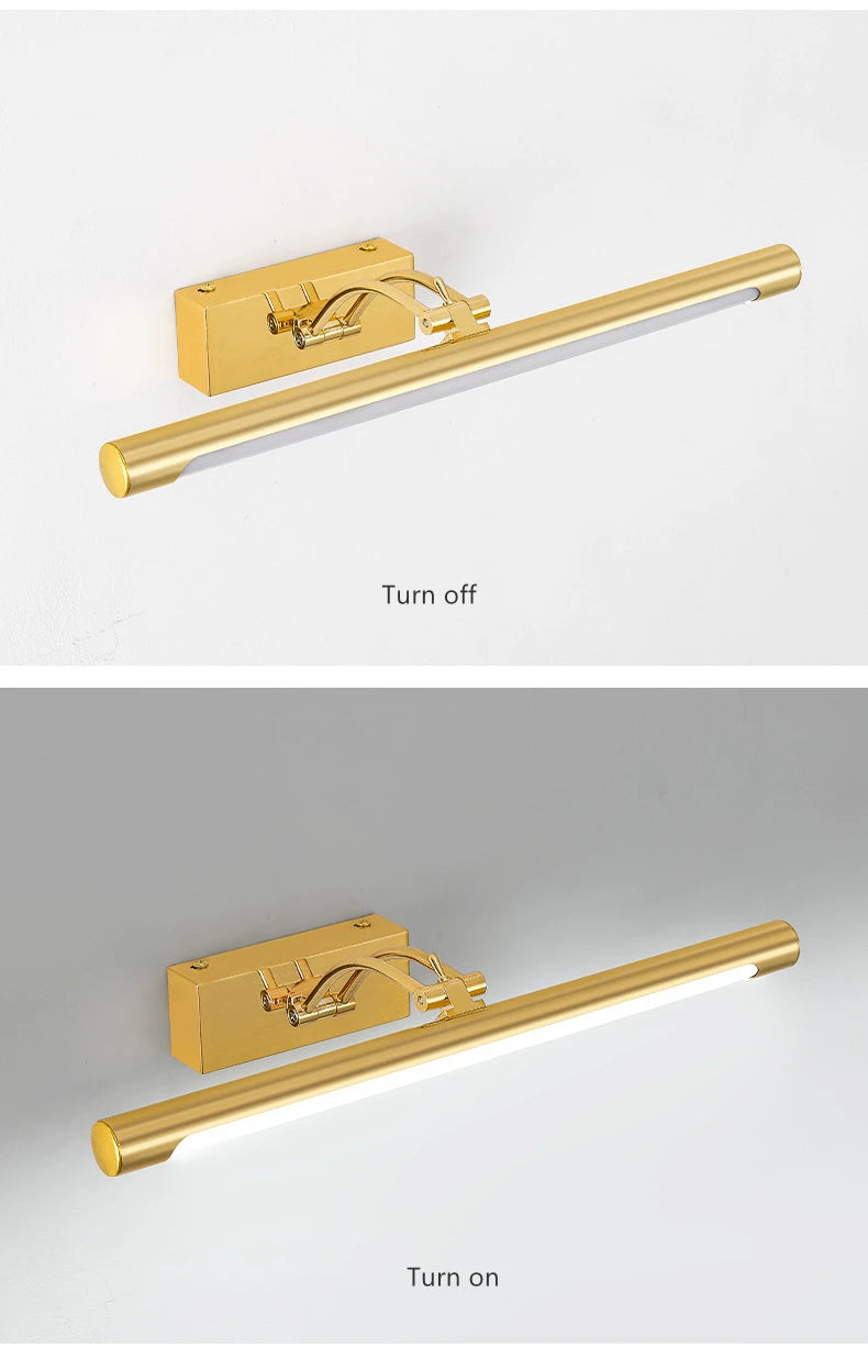 Bathroom Vanity LED Wall Lamp Picture Light Warerproof 40/55/70cm Adjustable Angle Makeup Cabinet Mirror Light Sconce Lighting