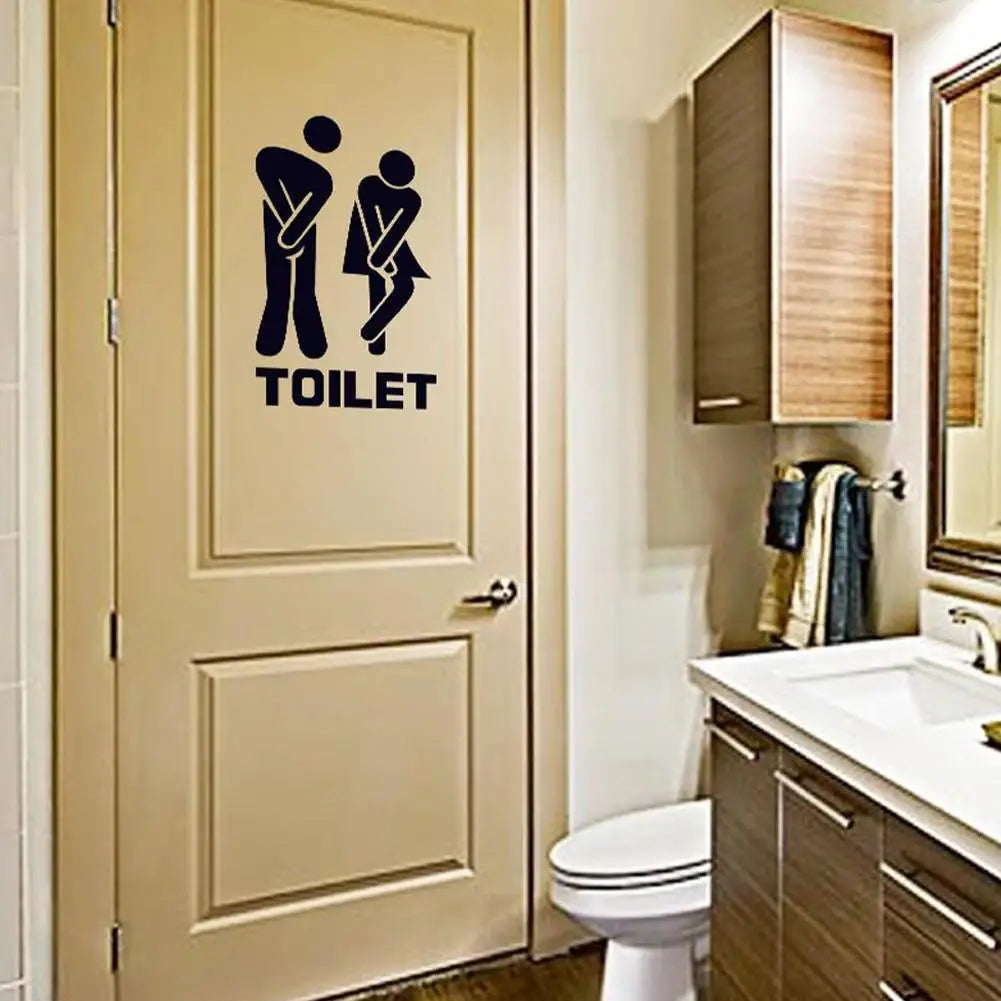 Creative Funny Toilet Wall/Door Stickers Bathroom Decoration Waterproof Decals Vinyl Wallpaper Poster Home Decor The Wall O E0O8