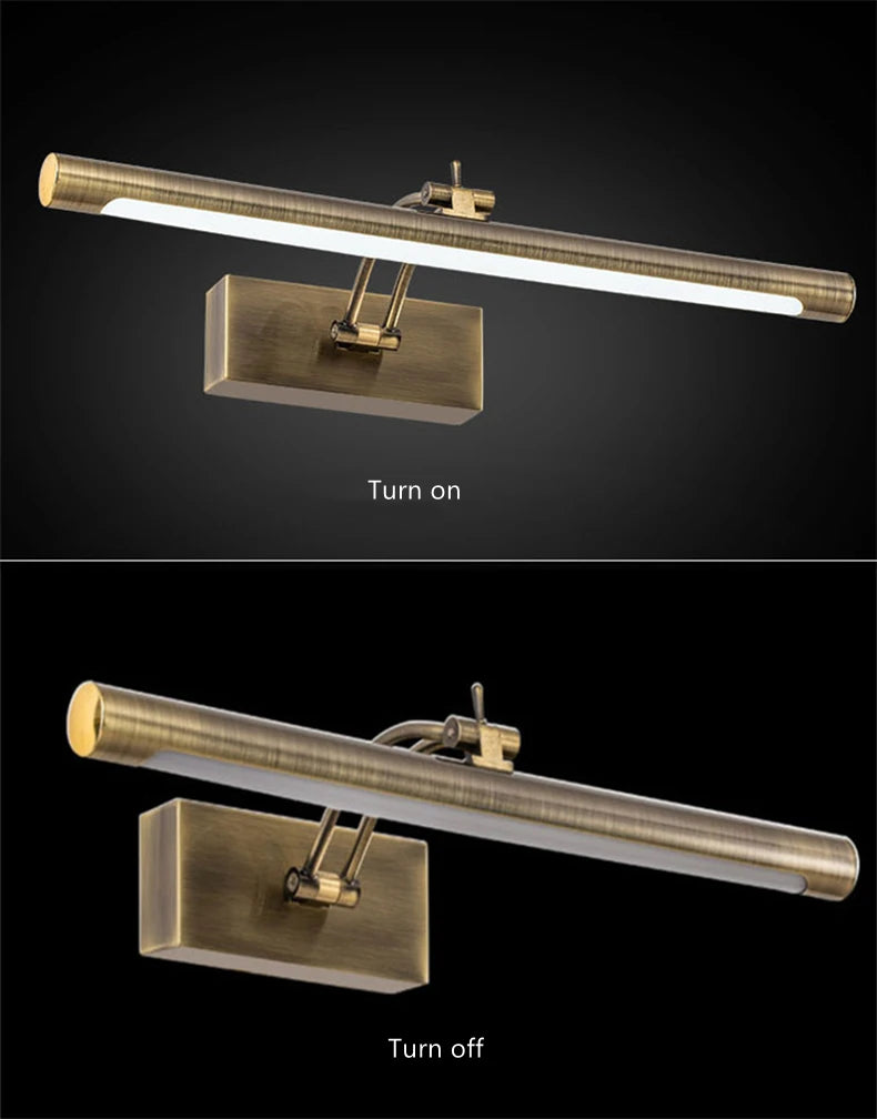 Bathroom Vanity LED Wall Lamp Picture Light Warerproof 40/55/70cm Adjustable Angle Makeup Cabinet Mirror Light Sconce Lighting