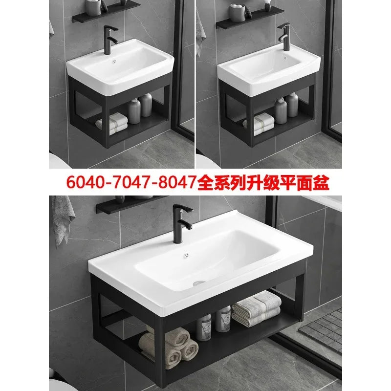 Bathroom Vanity with Sink Toilet Simple Small Apartment Household Wall-mounted Storage Balcony Washbasin Cabinet with Mirror
