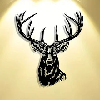 Elegant Deer Metal Wall Art- Halloween and Christmas Abstract Design, Suitable for Home, Office, Cafe, Bar Decoration| Ideal hou