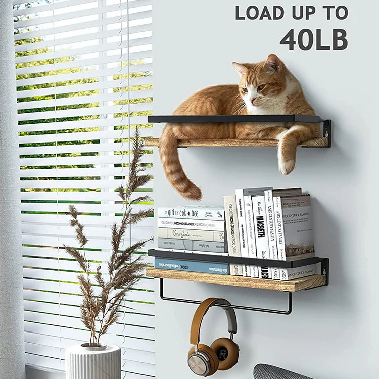 2 Sets Floating Shelves, Bathroom Shelf With Towel Bar, Wall Shelves For Bathroom/Living Room/Kitchen/Bedroom