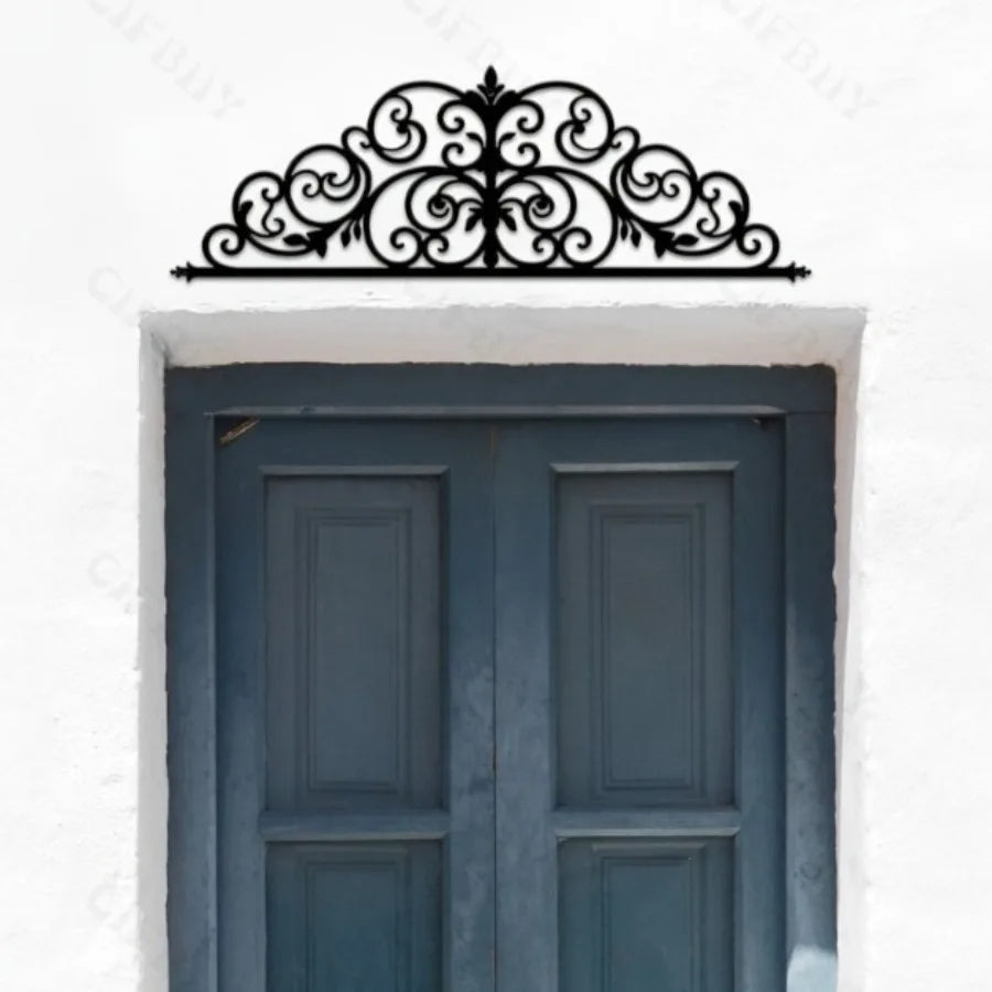 Art Deco Iris Scroll Metal Wall Art - Floral Themed Hanging Decor for Bedroom, Wedding & Christmas Indoor Ambiance