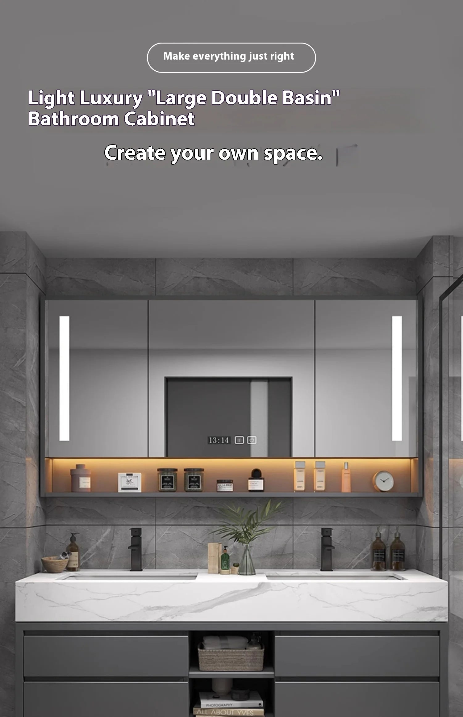 Bathroom Accesories Cabinet Wall Home Accessories Set Luxury Full Furniture Shelfs Sink Cabinet Modern Hovedskapet Bathroom Home