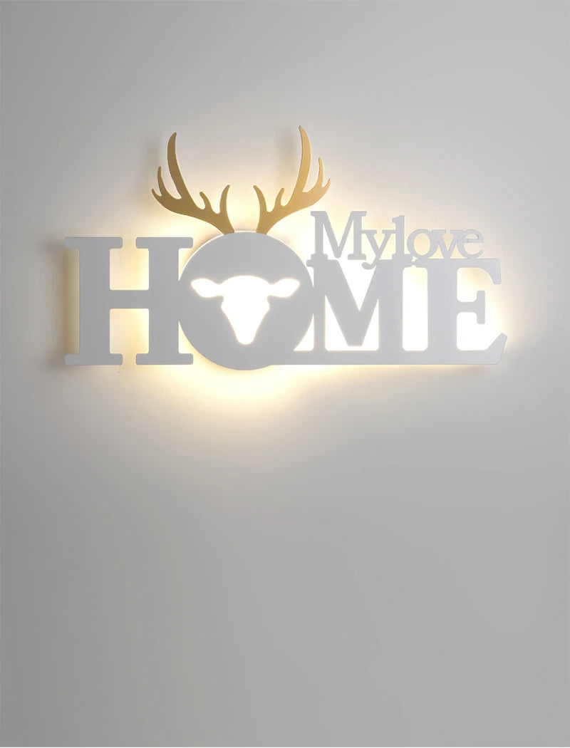 Home deco letter shape LED  Wall Light Children Sconce kid Wall Lamp Nordic Modern Bedroom Bedside Stair Corridor porch Lighting