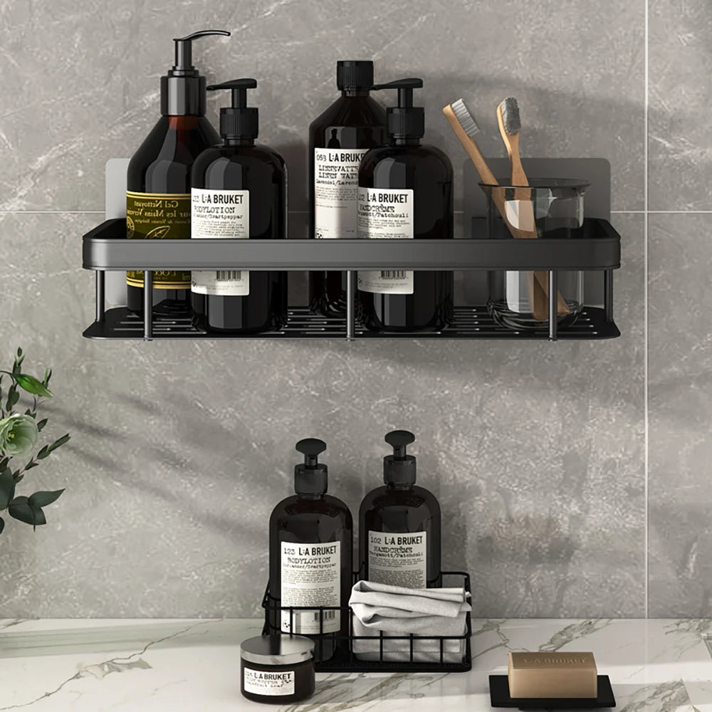 Bathroom Shelf Bathroom Towel Rack Shelves Wall Shower  Shampoo Rack No Drill Shelf Bathroom Tripod Storage Rack