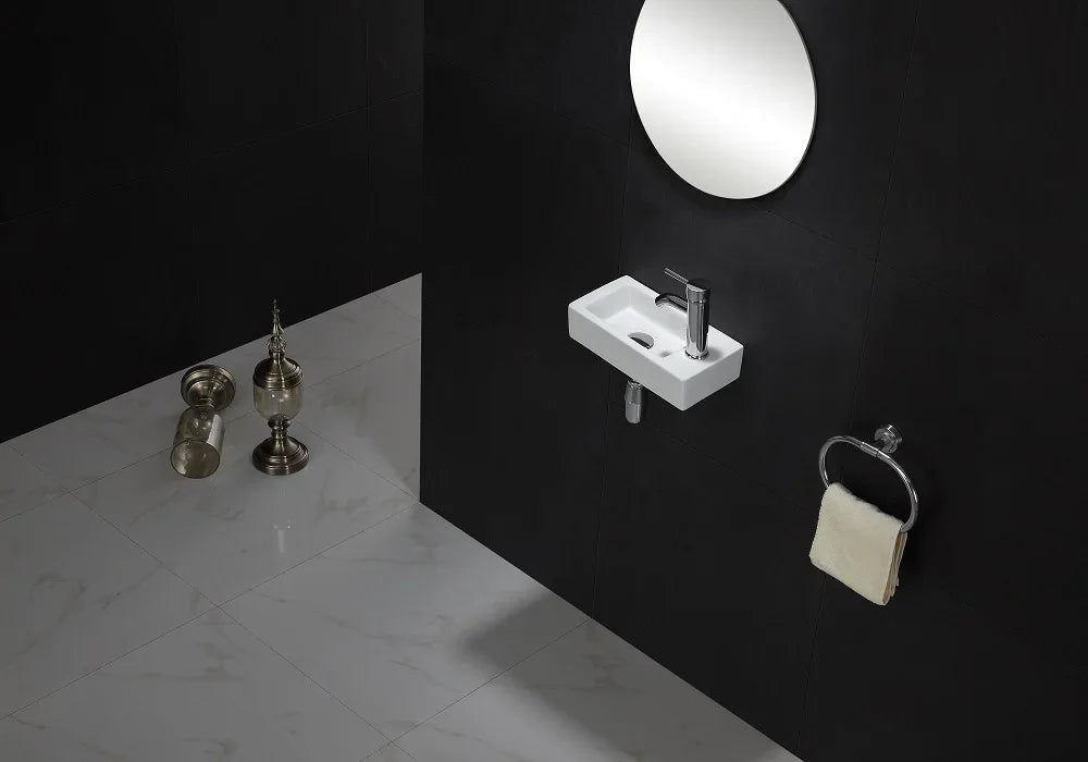 Bathroom Mini Wall-mounted Wash Basin Balcony Ultra-narrow Ceramic Bathroom Sink Family Bedroom Wall-mounted Wash Basin