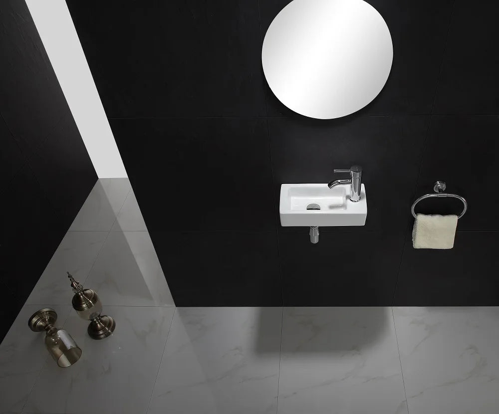 Bathroom Mini Wall-mounted Wash Basin Balcony Ultra-narrow Ceramic Bathroom Sink Family Bedroom Wall-mounted Wash Basin