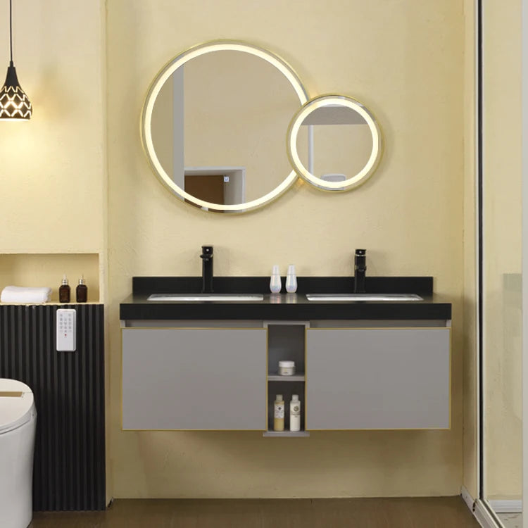 Wall-hung Bathroom Vanities Furniture Mounted Bathroom Waterproof Mirror Cabinet Double Wash Bathroom Cabinet