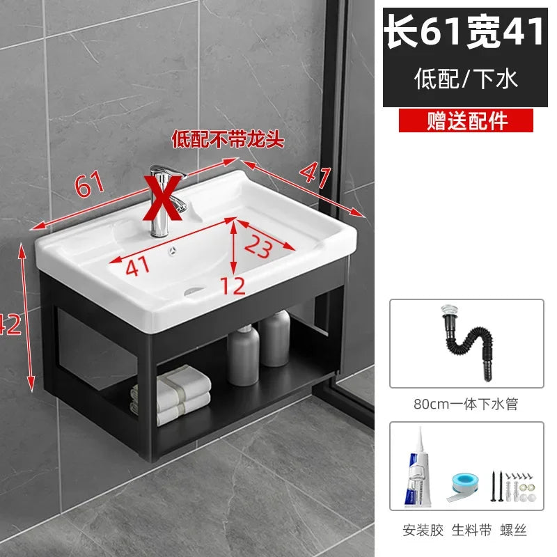 Bathroom Vanity with Sink Toilet Simple Small Apartment Household Wall-mounted Storage Balcony Washbasin Cabinet with Mirror