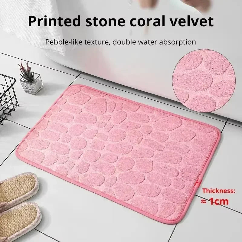 Bathroom Bath Mat An Ti Slip Quick Dry Absorbent Carpet in Wash Basin Bathtub Side Floor Rug Shower Room Doormat Memory Foam Pad