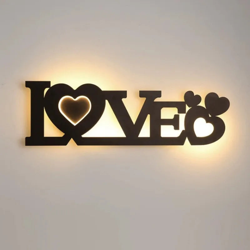 Home deco letter shape LED  Wall Light Children Sconce kid Wall Lamp Nordic Modern Bedroom Bedside Stair Corridor porch Lighting