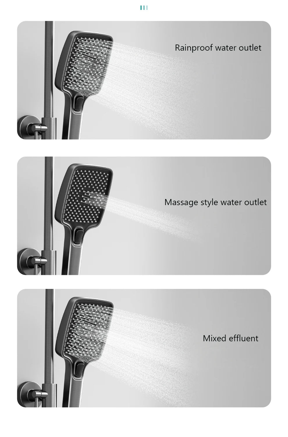 Bathroom Smart Shower System Set Bathtub Rainfall Digital Display Temperature Mixer Rain Shower Faucet Sets with Atmosphere Lamp