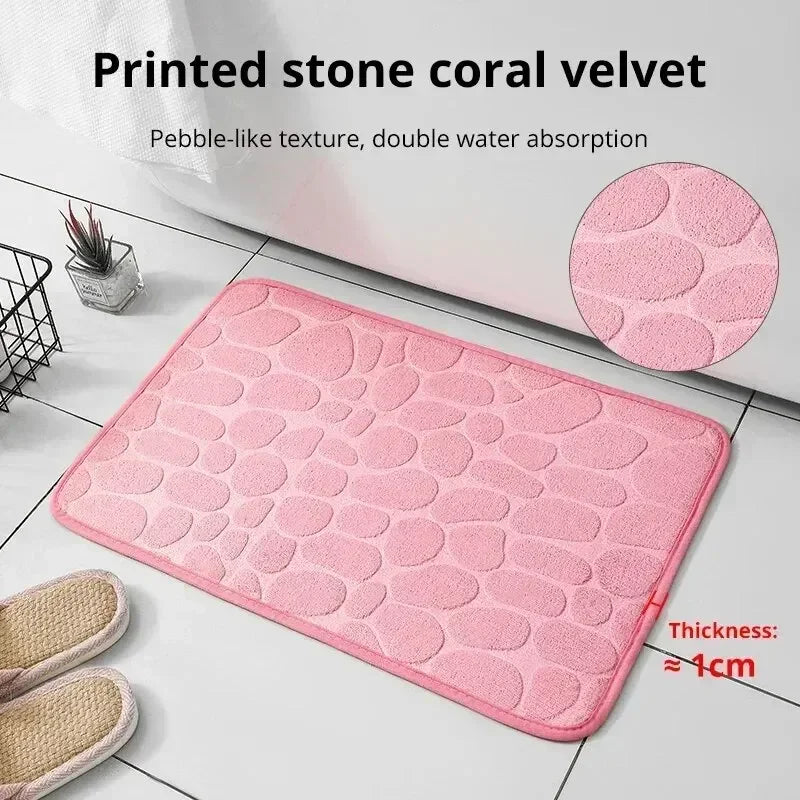 Bathroom Bath Mat An Ti Slip Quick Dry Absorbent Carpet in Wash Basin Bathtub Side Floor Rug Shower Room Doormat Memory Foam Pad