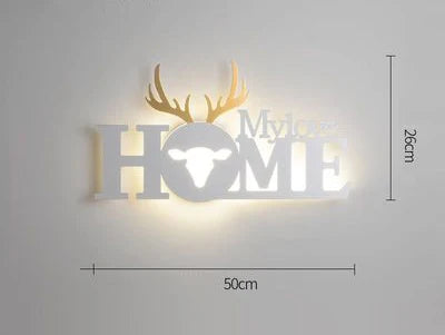 Home deco letter shape LED  Wall Light Children Sconce kid Wall Lamp Nordic Modern Bedroom Bedside Stair Corridor porch Lighting