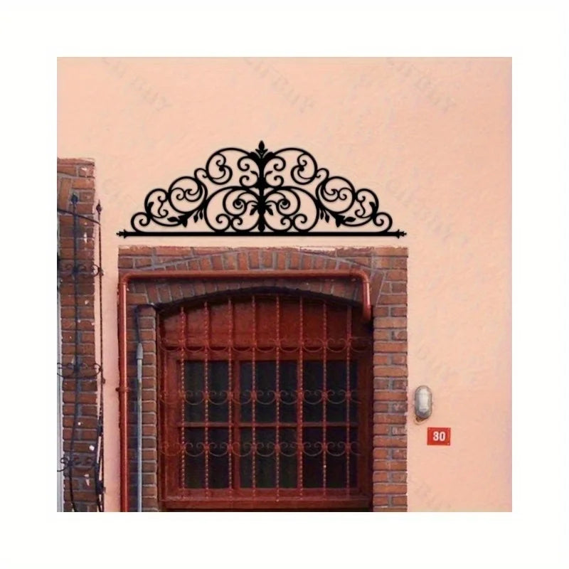 Art Deco Iris Scroll Metal Wall Art - Floral Themed Hanging Decor for Bedroom, Wedding & Christmas Indoor Ambiance