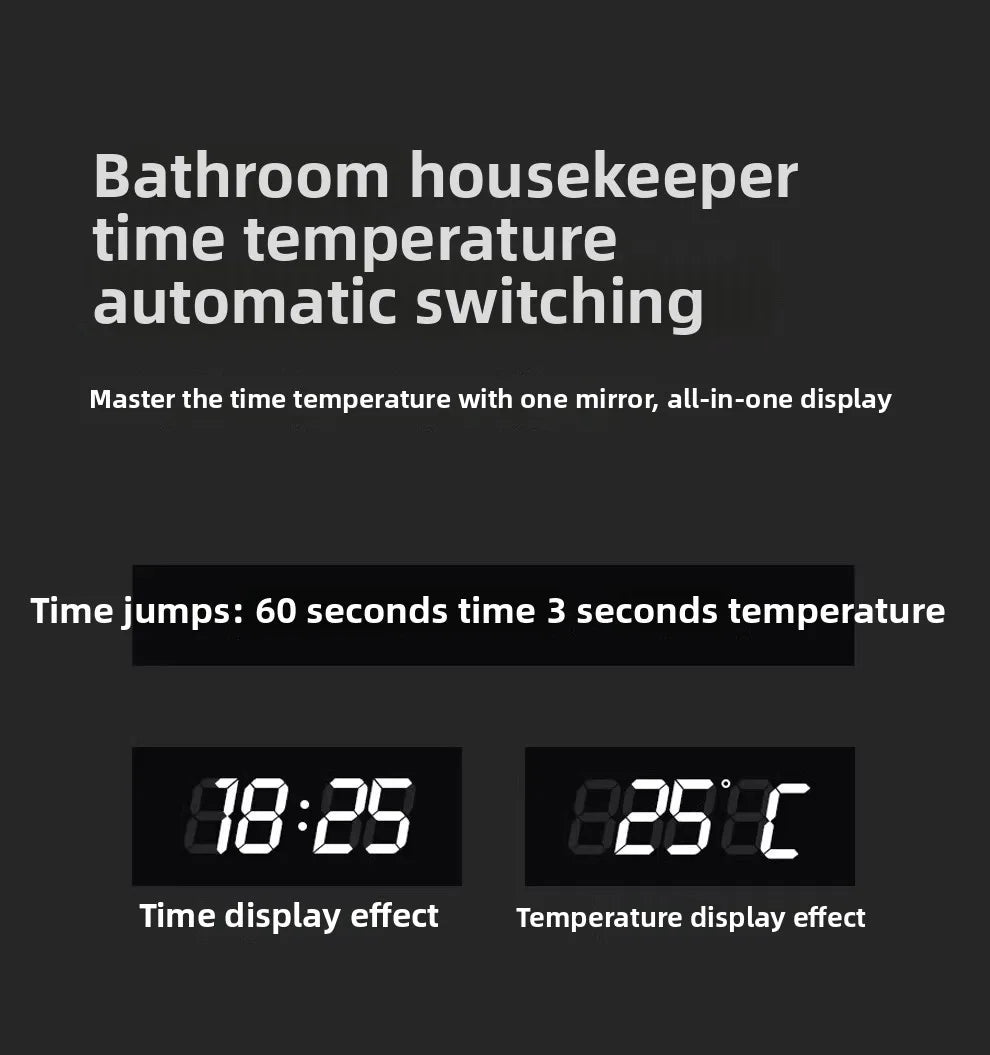 Bathroom Makeup Bathroom Mirror Non-punching Wall Hanging Diameter 50CM Smart LED Light Bathroom Mirror Anti-fog Touch Screen