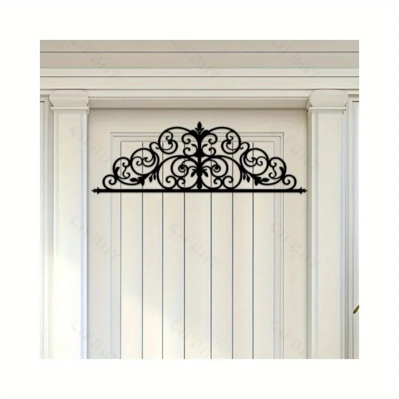 Art Deco Iris Scroll Metal Wall Art - Floral Themed Hanging Decor for Bedroom, Wedding & Christmas Indoor Ambiance