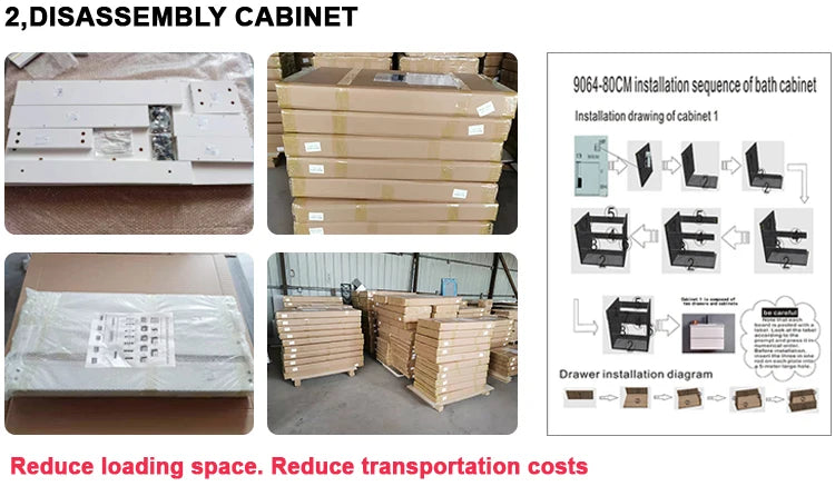 Wall-hung Bathroom Vanities Furniture Mounted Bathroom Waterproof Mirror Cabinet Double Wash Bathroom Cabinet