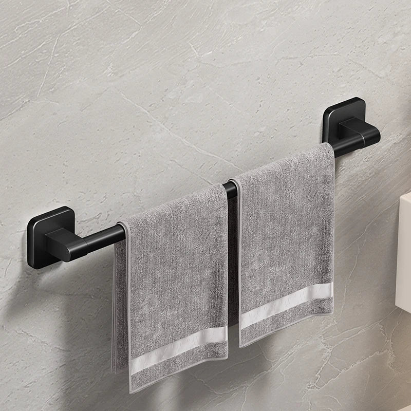 Bathroom Towel Holder White Without Drilling Bathroom Black Towel Rack Towel Bar Self-Adhesive Bathroom Towel Rack Towel Rail
