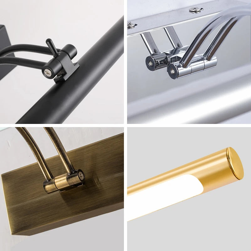 Bathroom Vanity LED Wall Lamp Picture Light Warerproof 40/55/70cm Adjustable Angle Makeup Cabinet Mirror Light Sconce Lighting