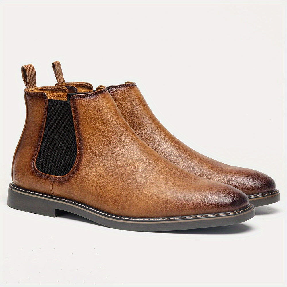 Men'S Chelsea Boots - Classic Ankle Boots with Elastic Closure, Glossy Black Faux, Cushioned Insole & Non-Slip PVC Sole - Formal & Casual Shoes for Everyday, Office, Events - Extended Sizes up to EU 46 (US Men'S 12) - Model #